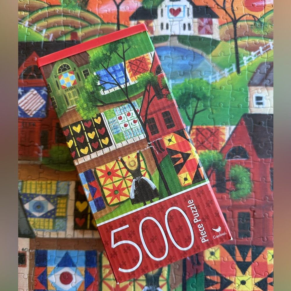 Mama’s Colorful Quilts 500 Piece Puzzle Cardinal Brand
